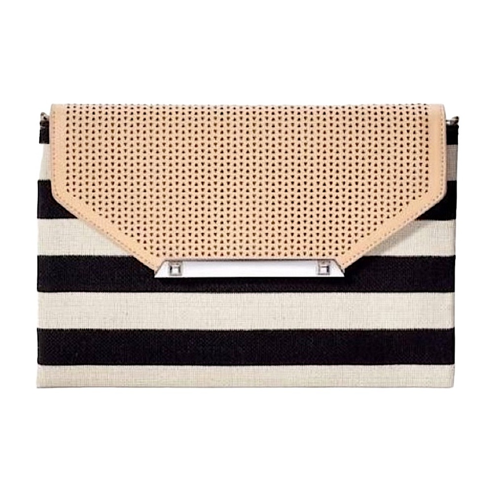 STELLA & DOT: Always By Your Side Striped Clutch Purse Small Handbag